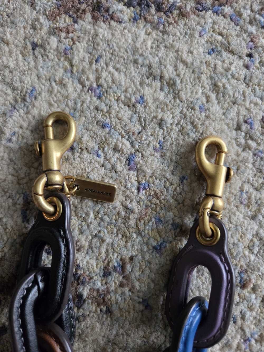 Coach Leather Covered Rainbow Chain Link Short Strap - Picture 5 of 8